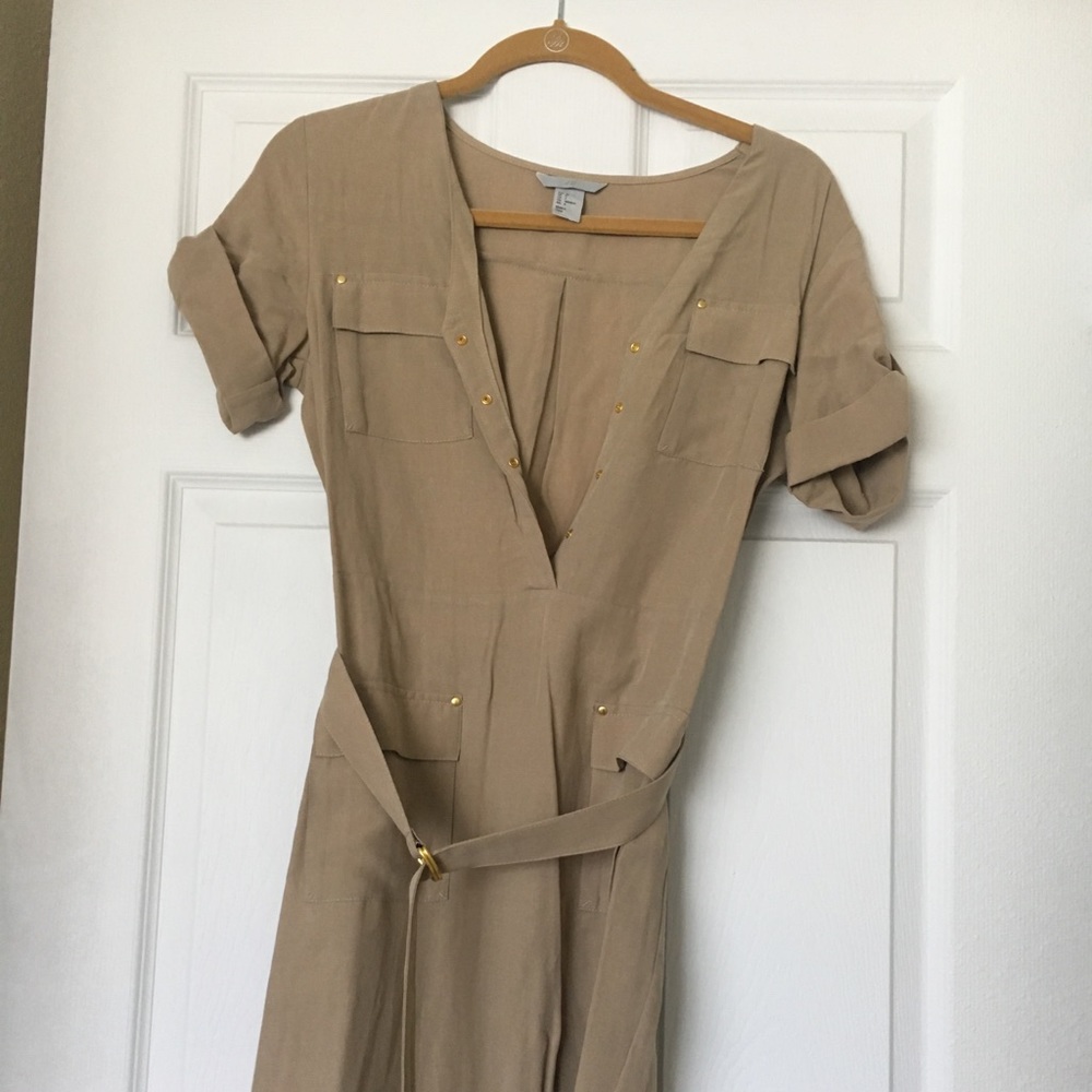 Khaki shirt dress